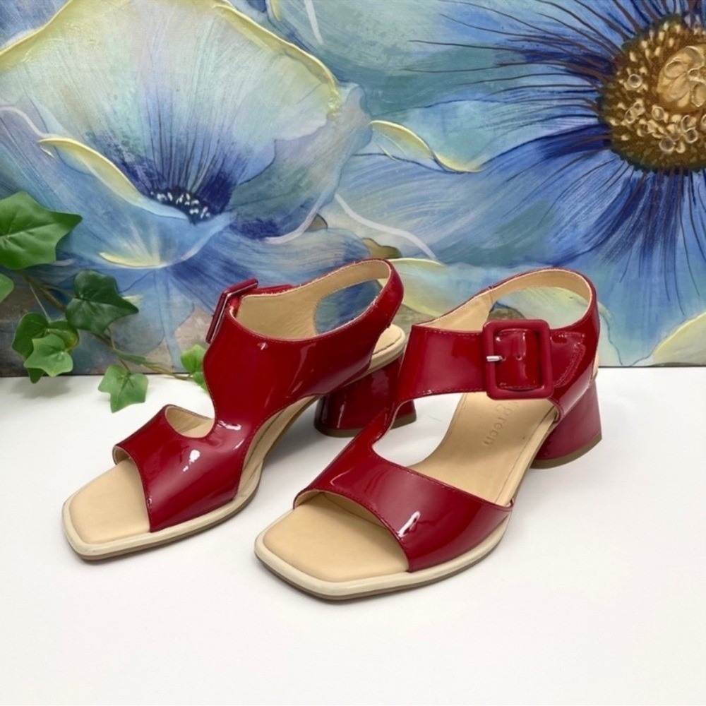 New Paul Green Patent Tanya Slingback Sandal in Red Patent Size 4 / US 6.5 - Picture 4 of 11